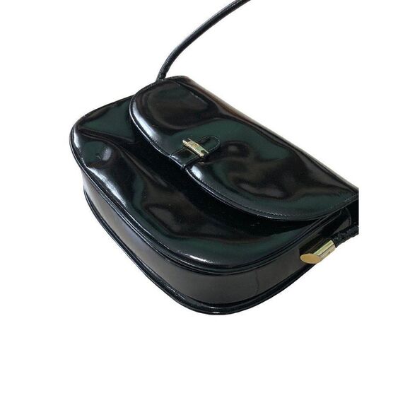 Vintage GUCCI Black Patent Leather Crossbody Shoulder Purse Handbag - Picture 4 of 8